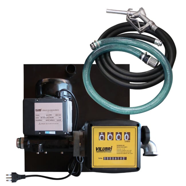 Kit de Abastecimento para Diesel 220v com Vazão de 80l/min com Medidor,  Mangueira e Bico - Vilubri 1660